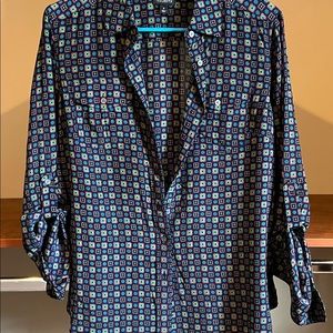 Talbots size 6 blouse/ button down silk shirt.